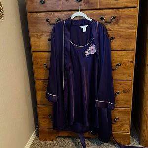 Navy Gown and Robe Set